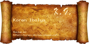 Koren Ibolya névjegykártya